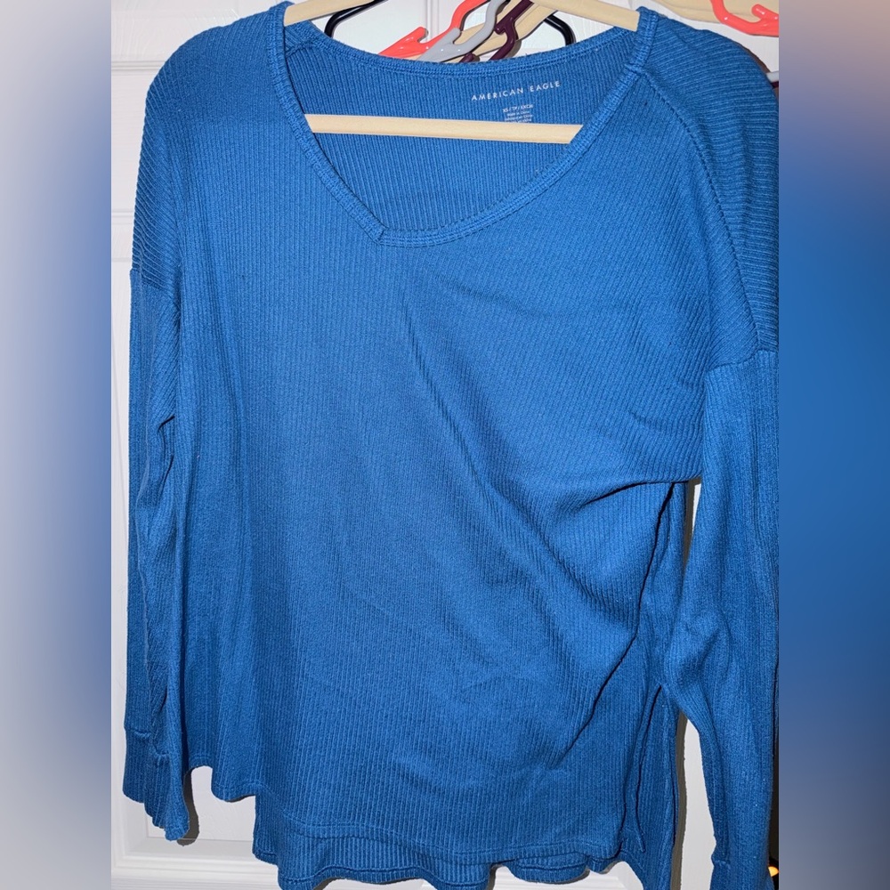 American Eagle Outfitters Blue Long Sleeve Top